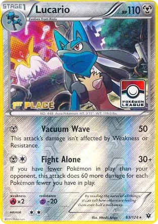 0063 Lucario - 63/124 (Pokemon League) [1st Place] Promo League & Championship Cards