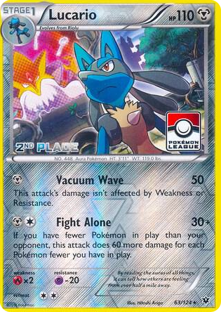0063 Lucario - 63/124 (Pokemon League) [2nd Place] Promo League & Championship Cards