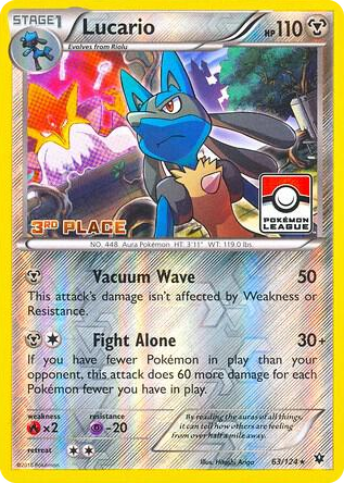 0063 Lucario - 63/124 (Pokemon League) [3rd Place] Promo League & Championship Cards