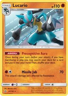 0067 Lucario - 67/156 (SM Ultra Prism) Rare Deck Exclusives