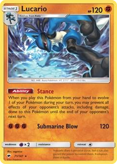 0071 Lucario (SM - Burning Shadows) Rare Deck Exclusives