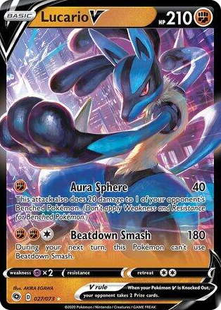 0027 Lucario V - 027/073 (Non-Holo) Promo Deck Exclusives