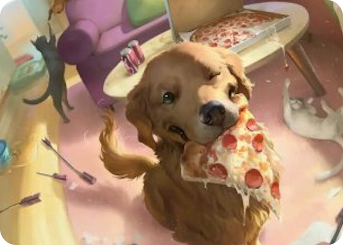 Lucky the Pizza Dog Art Card #44 S - Art Series: Marvel Super Heroes Pokemon card