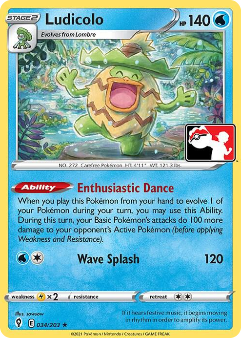 0034 Ludicolo Rare Prize Pack Series Cards