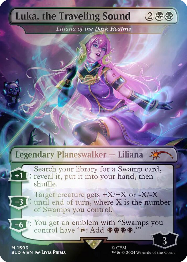 1593 Luka, the Traveling Sound - Liliana of the Dark Realms (Rainbow Foil) M Secret Lair Drop Series
