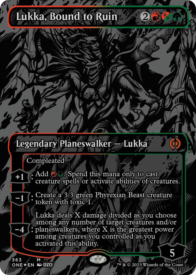 0363 Lukka, Bound to Ruin (Oil Slick Raised Foil) M Phyrexia: All Will Be One