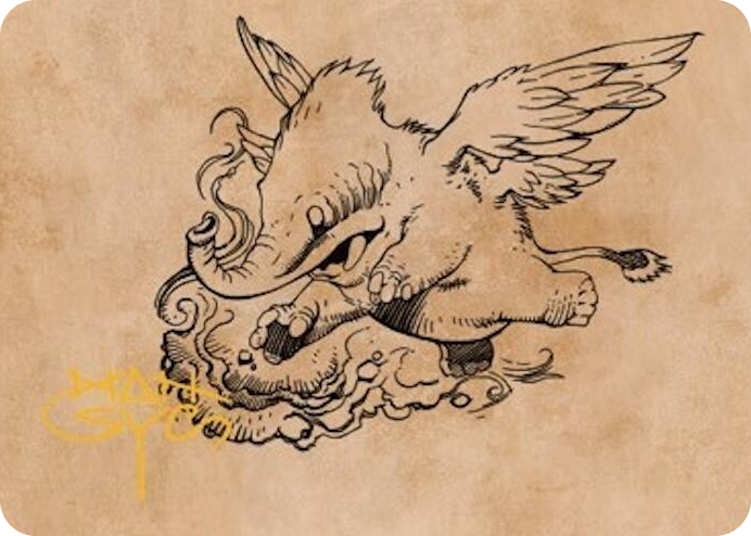 0046 Lulu, Loyal Hollyphant Art Card (Gold-Stamped Signature) S Art Series: Commander Legends: Battle for Baldur's Gate