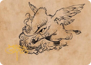 0046 Lulu, Loyal Hollyphant Art Card (Gold-Stamped Signature) S Art Series: Commander Legends: Battle for Baldur's Gate