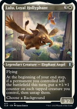 Lulu, Loyal Hollyphant (Foil Etched) #477 U - Commander Legends: Battle for Baldur's Gate Pokemon card
