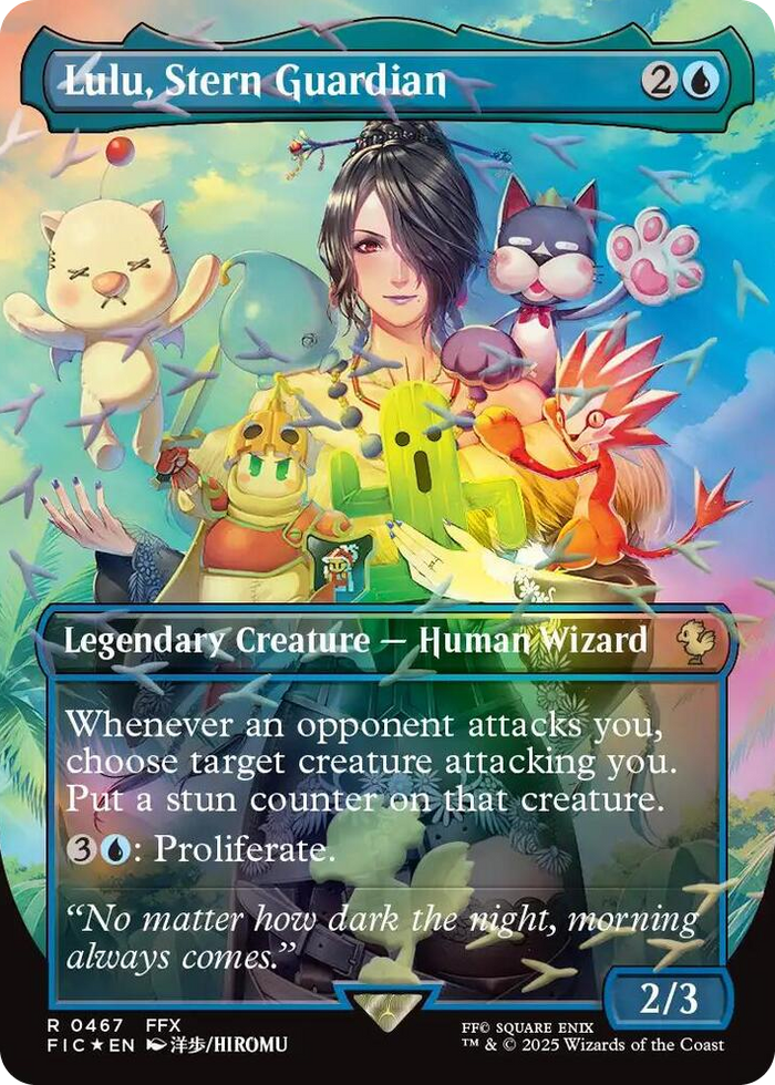 Lulu, Stern Guardian (Borderless) (Chocobo Track Foil) #467 R - Commander: FINAL FANTASY Pokemon card
