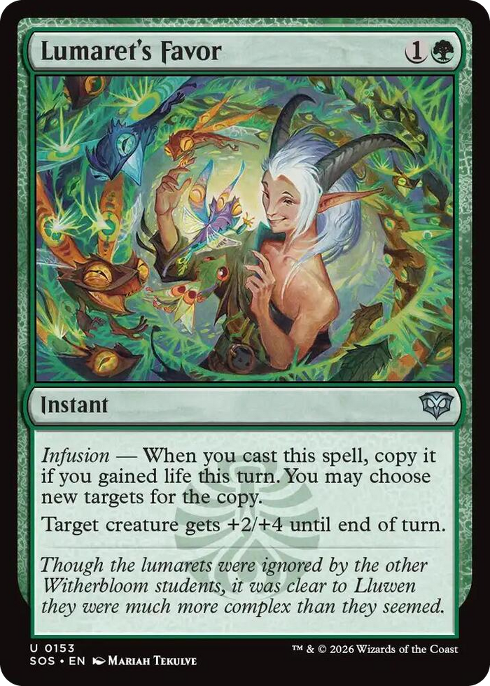 Lumaret's Favor #153 U - Secrets of Strixhaven Pokemon card