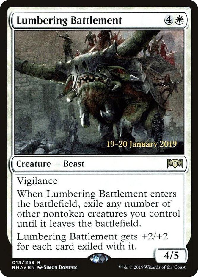 0015 Lumbering Battlement R Prerelease Cards