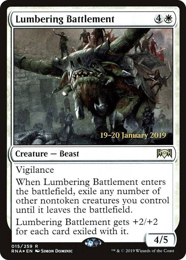 0015 Lumbering Battlement R Prerelease Cards