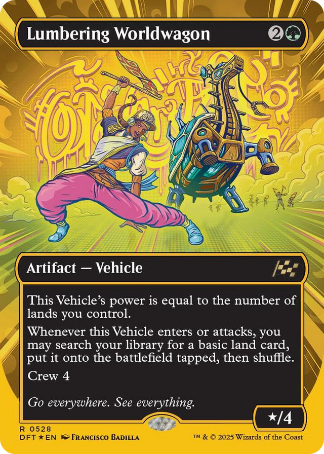 0528 Lumbering Worldwagon (Borderless) (First-Place Foil) R Aetherdrift