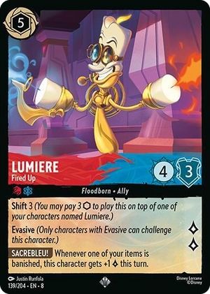 0139 Lumiere - Fired Up Super Rare Reign of Jafar