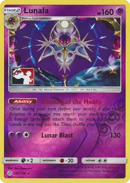 0102 Lunala Holo Rare League & Championship Cards