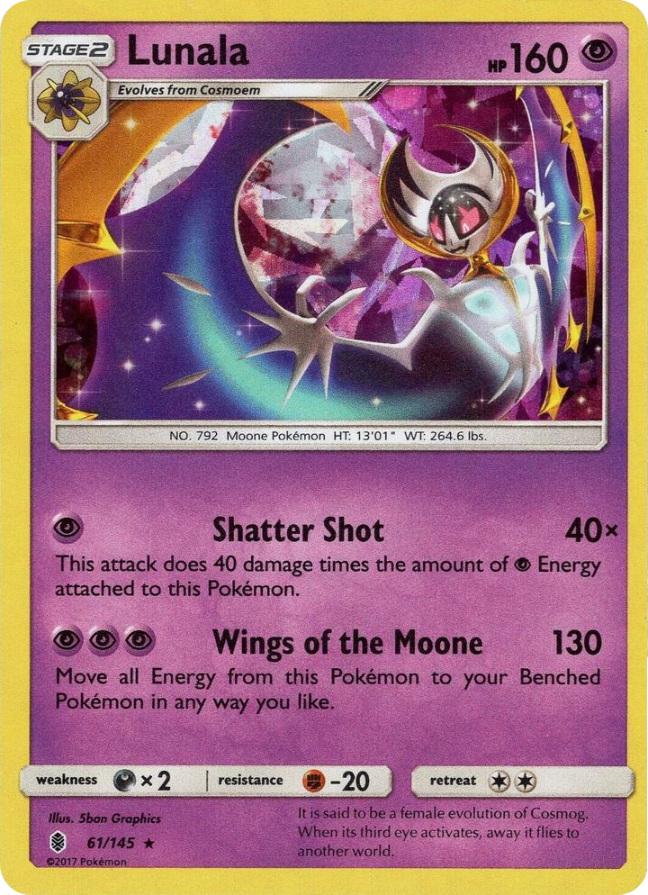 0061 Lunala - 61/145 (Cracked Ice Holo) Holo Rare Deck Exclusives