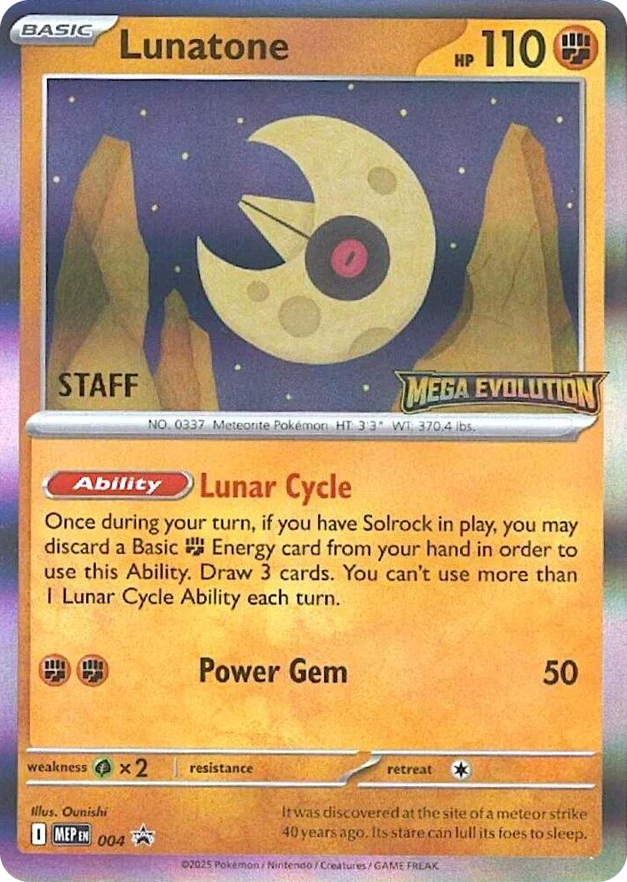 0004 Lunatone - 004 [Staff] Promo Mega Evolution Promo