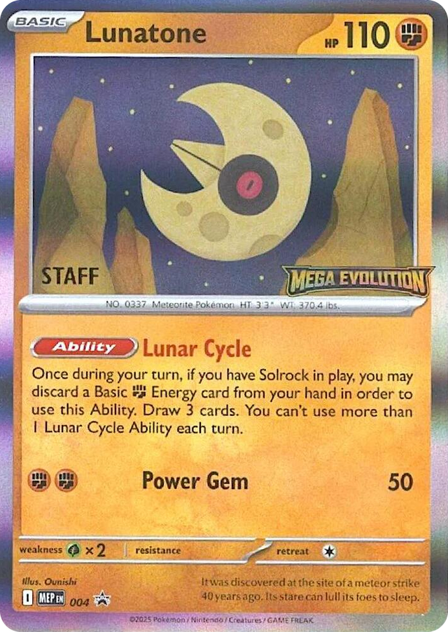0004 Lunatone - 004 [Staff] Promo Mega Evolution Promo
