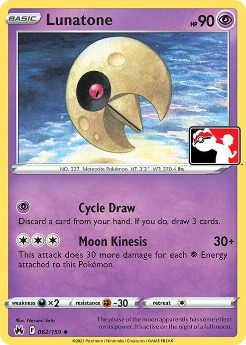0062 Lunatone Uncommon Prize Pack Series Cards