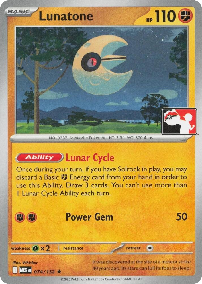 0074 Lunatone Rare Prize Pack Series Cards
