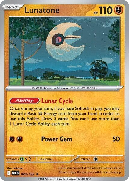 0074 Lunatone - 074/132 (Non-Holo) Rare Deck Exclusives