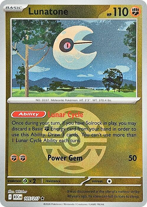 0105 Lunatone (Dusk Ball) Rare Ascended Heroes