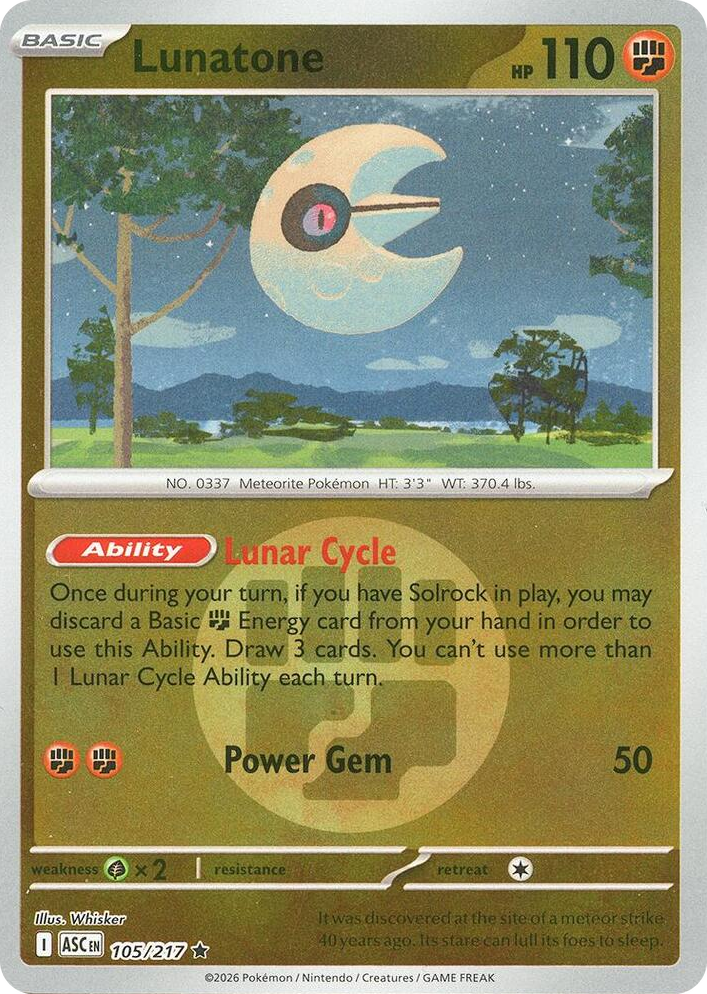0105 Lunatone (Energy Symbol Pattern) Rare Ascended Heroes