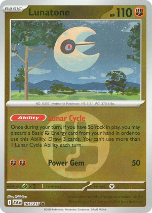 0105 Lunatone (Energy Symbol Pattern) Rare Ascended Heroes