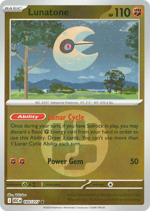 0105 Lunatone (Energy Symbol Pattern) Rare Ascended Heroes