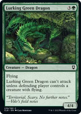 Lurking Green Dragon #239 C - Commander Legends: Battle for Baldur's Gate Pokemon card