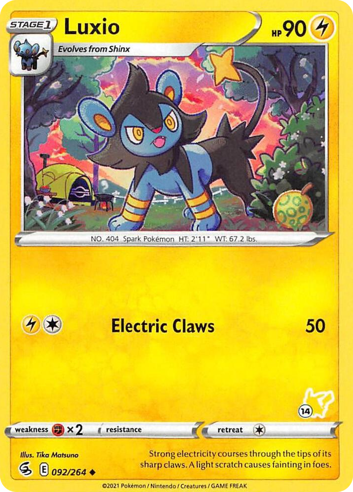 0092 Luxio - 092/264 (#14 Pikachu Stamped) Promo Battle Academy 2022