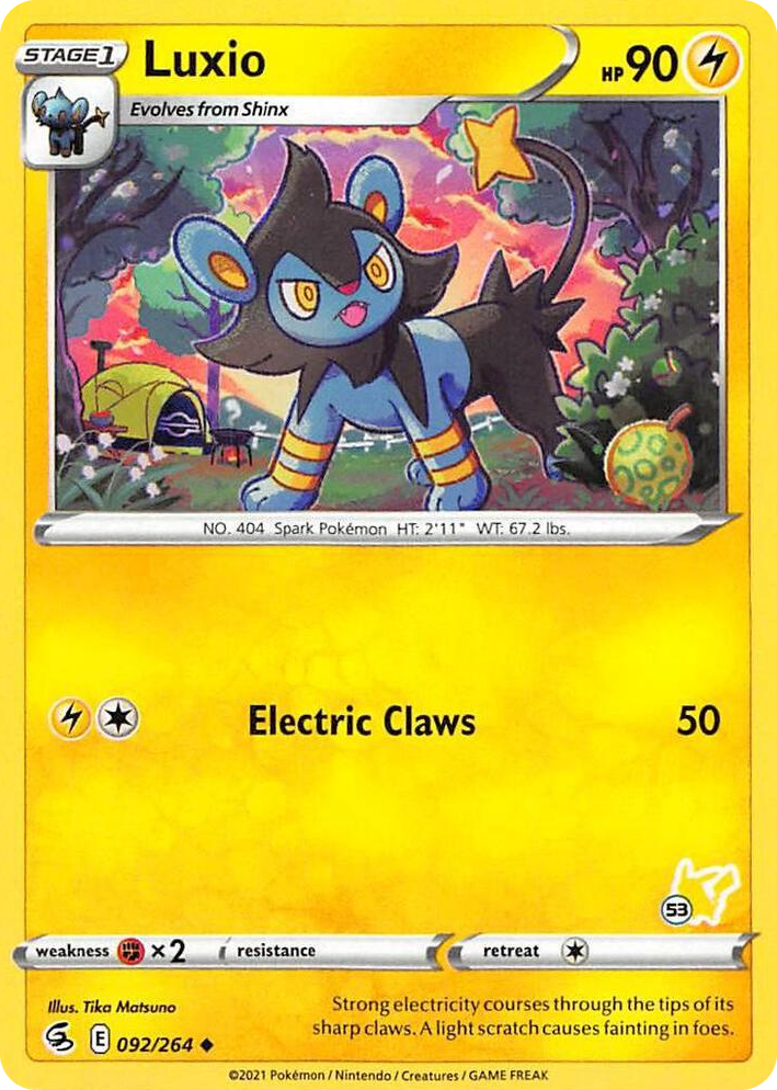 0092 Luxio - 092/264 (#53 Pikachu Stamped) Promo Battle Academy 2022