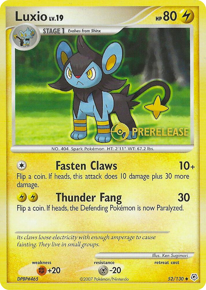 0052 Luxio - 52/130 (Prerelease) Promo Nintendo Promos
