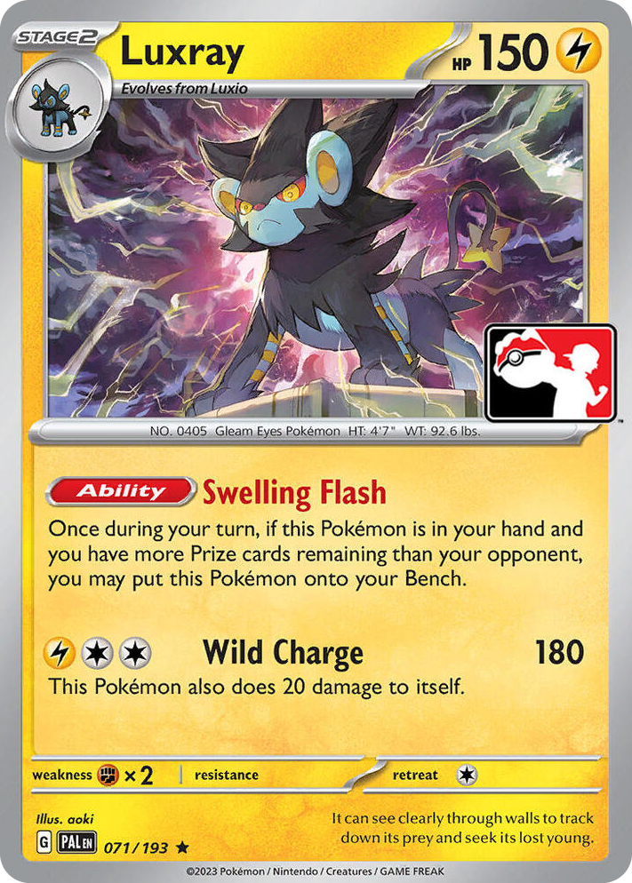 0071 Luxray Rare Prize Pack Series Cards