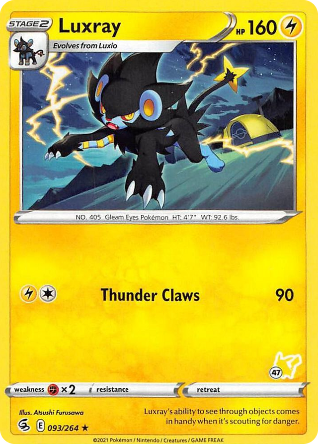 0093 Luxray - 096/264 (#47 Pikachu Stamped) Promo Battle Academy 2022