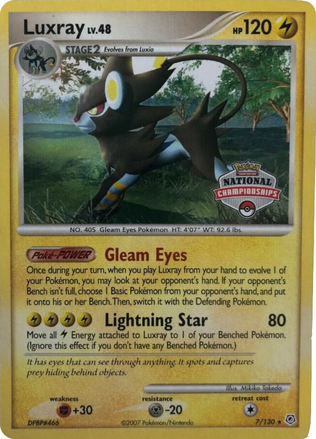 0007 Luxray - 7/130 (National Championships) Promo League & Championship Cards