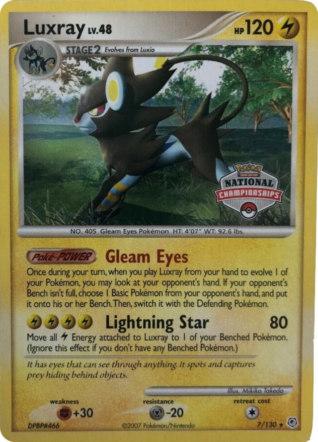 0007 Luxray - 7/130 (National Championships) Promo League & Championship Cards