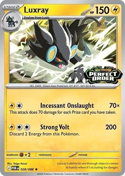 0028 Luxray (Perfect Order Stamped) Rare Miscellaneous Cards & Products