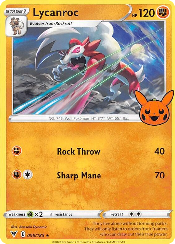 0095 Lycanroc Rare Trick or Trade BOOster Bundle 2023