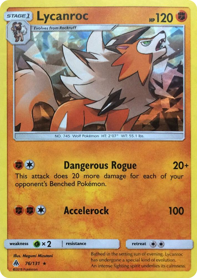0076 Lycanroc - 76/131 (SM Forbidden Light) Holo Rare Deck Exclusives