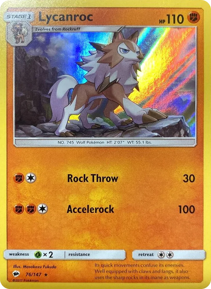 0076 Lycanroc - 76/147 (Water Web Holo) Promo Miscellaneous Cards & Products