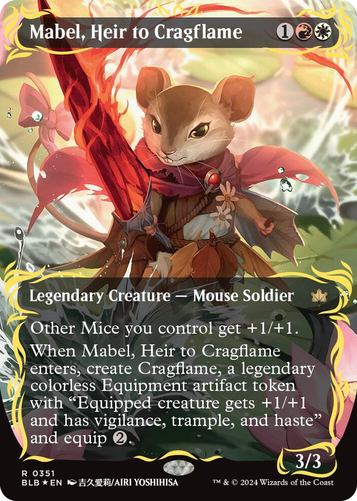 0351 Mabel, Heir to Cragflame (Borderless) (Raised Foil) R Bloomburrow