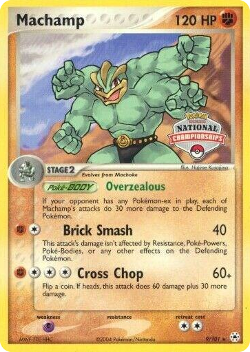 0009 Machamp - 9/101 (National Championships) Promo League & Championship Cards
