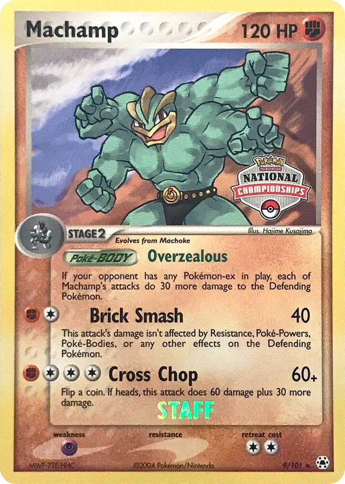 0009 Machamp - 9/101 (National Championships) [Staff] Promo League & Championship Cards