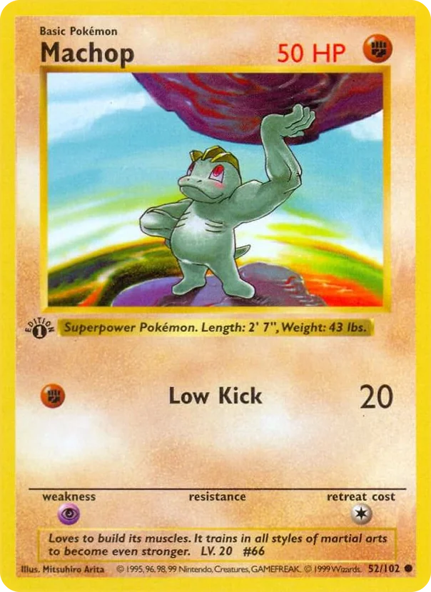 0052 Machop Common Base Set (Shadowless)