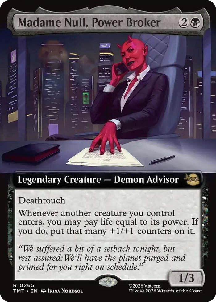 Madame Null, Power Broker (Extended Art) #265 R - Teenage Mutant Ninja Turtles Pokemon card
