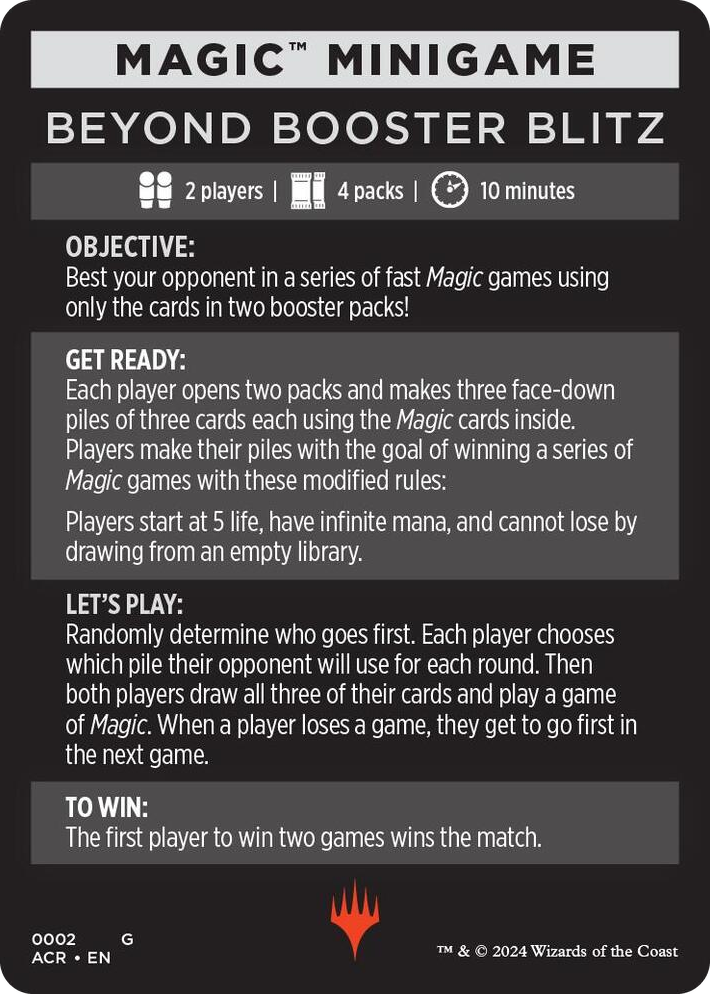 0002 Magic Minigame: Beyond Booster Blitz S Universes Beyond: Assassin's Creed