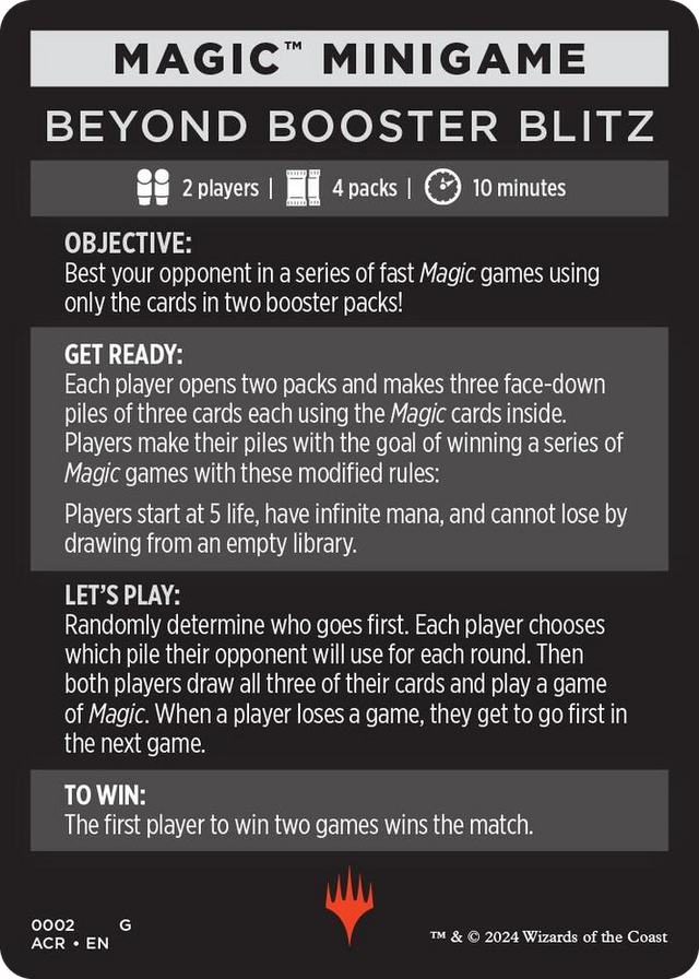 0002 Magic Minigame: Beyond Booster Blitz S Universes Beyond: Assassin's Creed