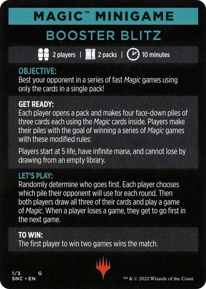 Magic Minigame: Booster Blitz #1 S - Streets of New Capenna Pokemon card